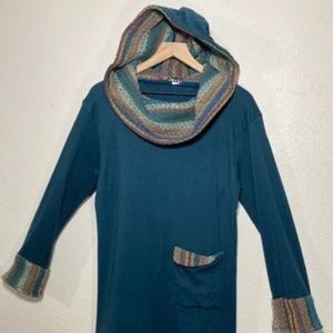 Jayli Cotton Vintage Hippie Boho Hooded Dress -  womens size xl